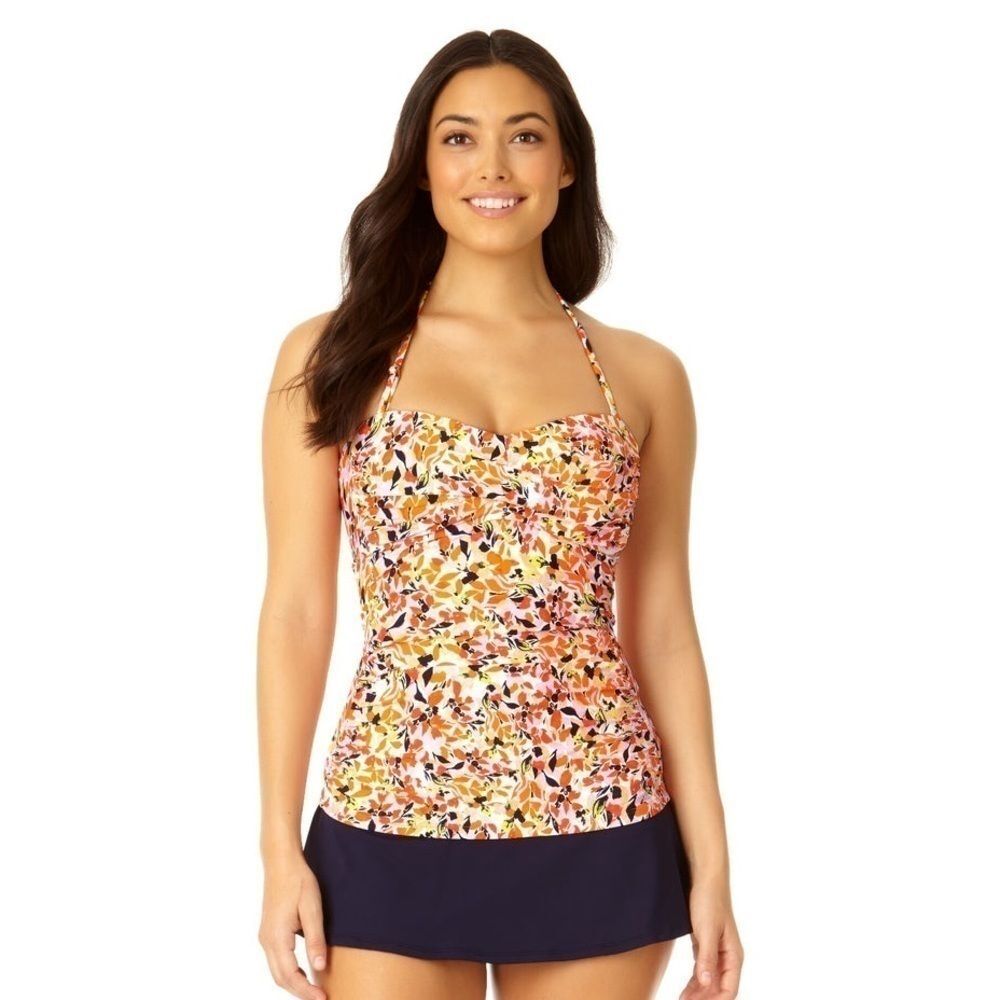 Anne Cole swimsuit Women's Twist Front Bandeaukini Swim Top S